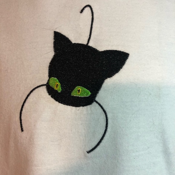 Miraculous Ladybug Embroidered Plagg T-Shirt. - Picture 2 of 4